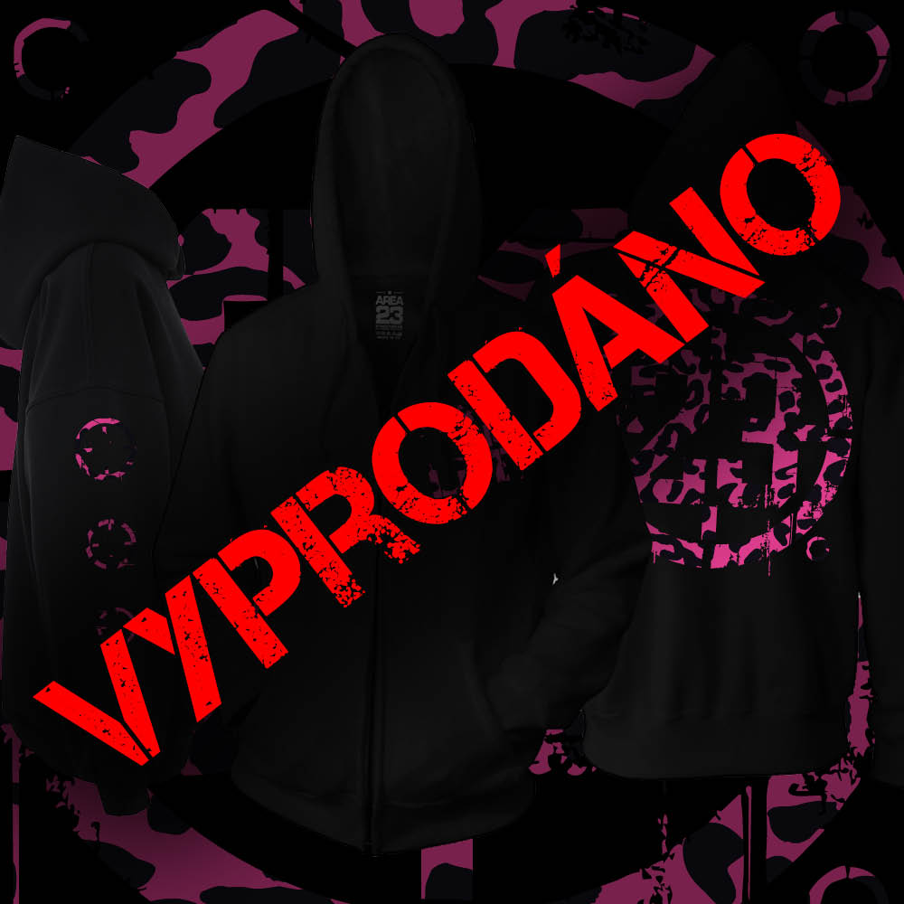 Unisex mikina se zipem leopard růžová limitovaná edice